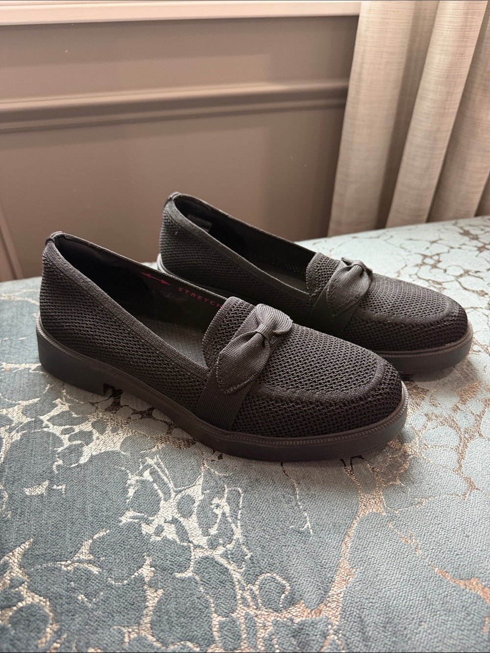 Skechers Air-Cooled Memory Foam Black Knit Slip-On Loafer